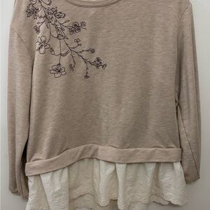 Matilda Jane Beige and Cream Floral Sweatshirt
